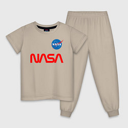 Пижама хлопковая детская Nasa mania, цвет: миндальный