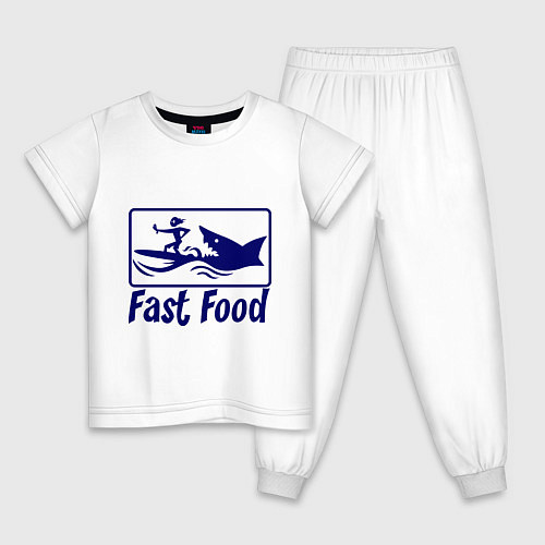 Детская пижама Shark fast food / Белый – фото 1