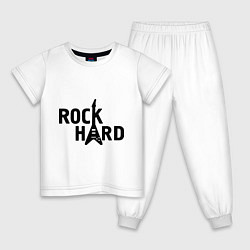 Пижама хлопковая детская Rock hard, цвет: белый