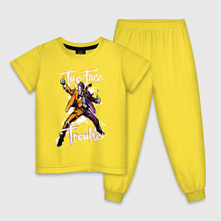 Пижама хлопковая детская Two-Face Trouble - Двуликая беда - Харви Дент, цвет: желтый