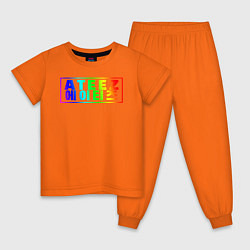 Пижама хлопковая детская Ateez, цвет: оранжевый
