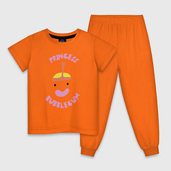 Пижама хлопковая детская Принцесса Бубльгум, цвет: оранжевый