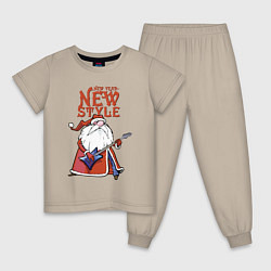 Пижама хлопковая детская New Year - new style!, цвет: миндальный
