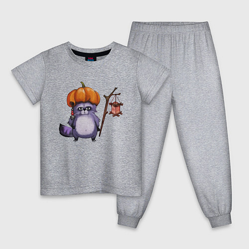 Детская пижама Енот / Меланж – фото 1