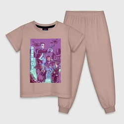 Пижама хлопковая детская DETROIT: BECOME HUMAN, цвет: пыльно-розовый