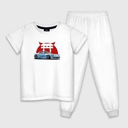 Пижама хлопковая детская Mazda Rx-7, цвет: белый