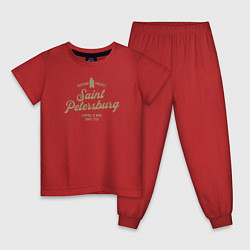 Пижама хлопковая детская Санкт-Петербург Gold Classic, цвет: красный