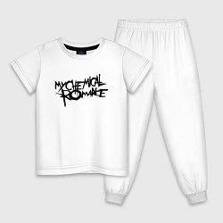 Пижама хлопковая детская My Chemical Romance spider на спине, цвет: белый