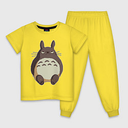 Пижама хлопковая детская Грустный Тоторо, цвет: желтый