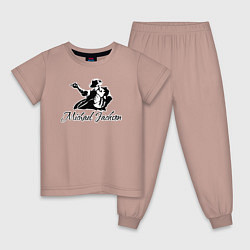 Пижама хлопковая детская Танцующий, цвет: пыльно-розовый