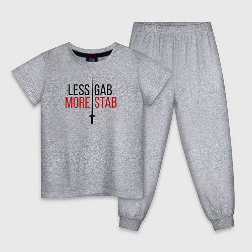 Детская пижама Less Gab, More Stab / Меланж – фото 1