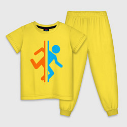 Пижама хлопковая детская PORTAL, цвет: желтый