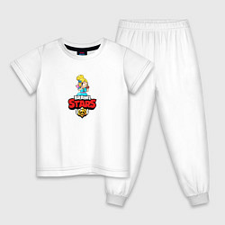 Пижама хлопковая детская BRAWL STARS:ПАЙПЕР, цвет: белый