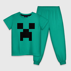 Пижама хлопковая детская Minecraft, цвет: зеленый