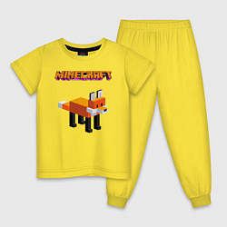 Пижама хлопковая детская Minecraft - лиса, цвет: желтый