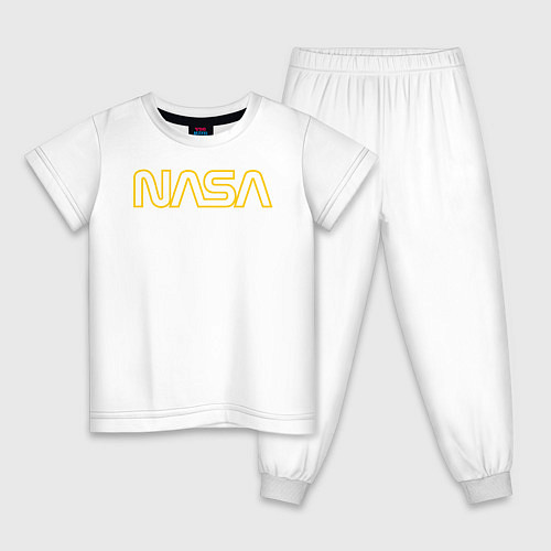 Детская пижама NASA Vision Mission and Core Values на спине / Белый – фото 1