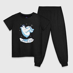 Пижама хлопковая детская Полярный Медведь, цвет: черный