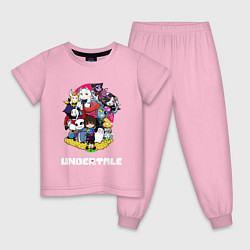 Пижама хлопковая детская UNDERTALE, цвет: светло-розовый