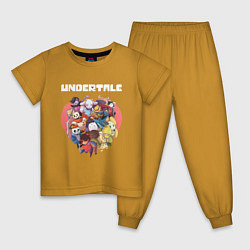 Пижама хлопковая детская UNDERTALE, цвет: горчичный