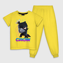 Пижама хлопковая детская Brawl Stars CROW, цвет: желтый