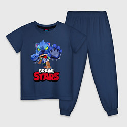 Пижама хлопковая детская Brawl Stars, цвет: тёмно-синий