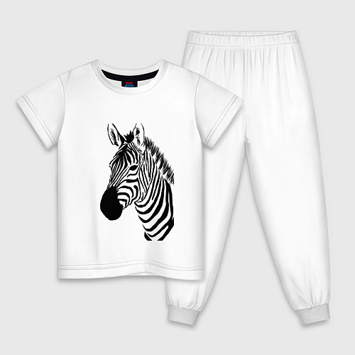 Детская пижама Зебра / Белый – фото 1