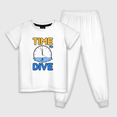 Детская пижама Time to dive / Белый – фото 1