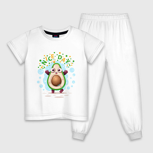 Детская пижама АВОКАДО / Белый – фото 1