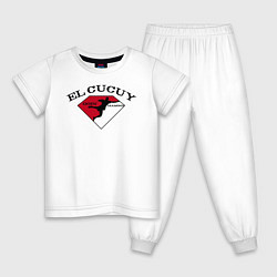 Пижама хлопковая детская El Cucuy на спине, цвет: белый