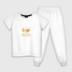 Пижама хлопковая детская Королева, цвет: белый