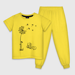 Пижама хлопковая детская Одуванчик с автографом, цвет: желтый