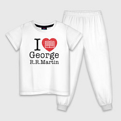 Пижама хлопковая детская I Love George Martin, цвет: белый