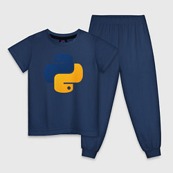 Пижама хлопковая детская Python, цвет: тёмно-синий