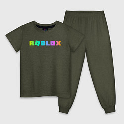 Пижама хлопковая детская ROBLOX, цвет: меланж-хаки
