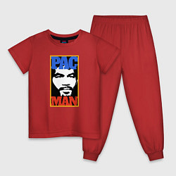 Пижама хлопковая детская Pac Man, цвет: красный
