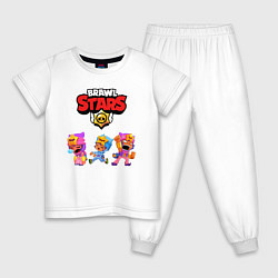 Пижама хлопковая детская BRAWL STARS, цвет: белый