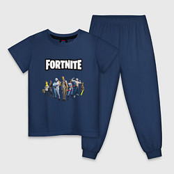 Пижама хлопковая детская Fortnite 2 глава 2 часть, цвет: тёмно-синий