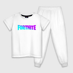 Пижама хлопковая детская FORTNITE 2, цвет: белый
