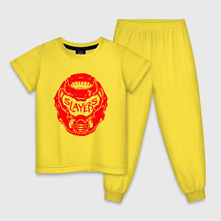Пижама хлопковая детская DOOM, цвет: желтый