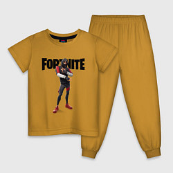 Пижама хлопковая детская FORTNITE IKONIK, цвет: горчичный