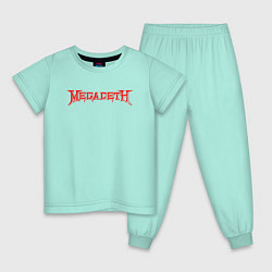 Пижама хлопковая детская Megadeth, цвет: мятный