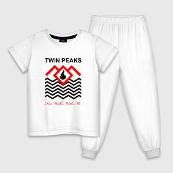 Пижама хлопковая детская Twin Peaks, цвет: белый