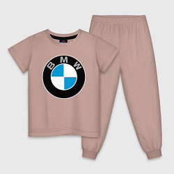 Пижама хлопковая детская BMW, цвет: пыльно-розовый