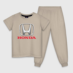 Пижама хлопковая детская HONDA, цвет: миндальный