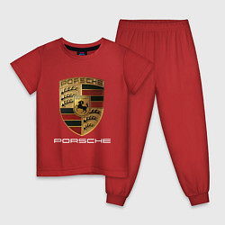 Пижама хлопковая детская PORSCHE цвета красный — фото 1