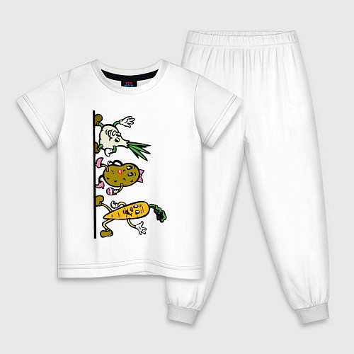 Детская пижама Овощи / Белый – фото 1