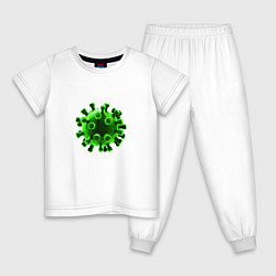 Пижама хлопковая детская Пережил коронавирус 2020, цвет: белый