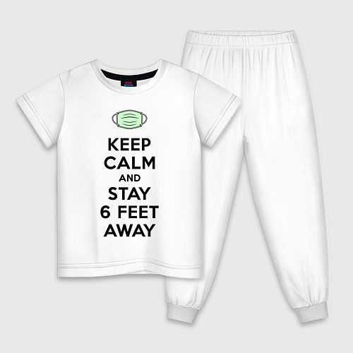 Детская пижама Keep Calm and Stay 6 Feet Away / Белый – фото 1