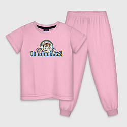Пижама хлопковая детская GO BULLDOGS, цвет: светло-розовый