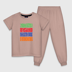 Пижама хлопковая детская South Park лица, цвет: пыльно-розовый